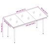 vidaXL fekete acél és üveg kerti étkezőasztal 140 x 70 x 74 cm