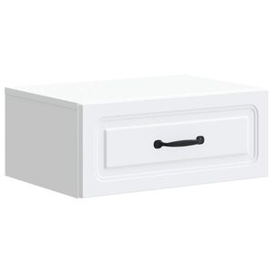 vidaXL Fali &eacute;jjeli szekr&eacute;ny fi&oacute;kkal Feh&eacute;r 49 x 34,5 x 20 cm Szerelt Fa
