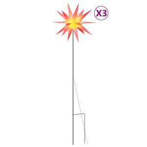 vidaXL 3 db &ouml;sszecsukhat&oacute; t&uuml;sk&eacute;s piros kar&aacute;csonyi l&aacute;mpa LED-del 35 cm