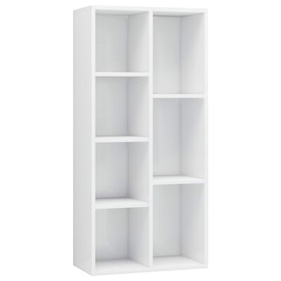 vidaXL magasfényű fehér forgácslap könyvszekrény 50 x 25 x 106 cm