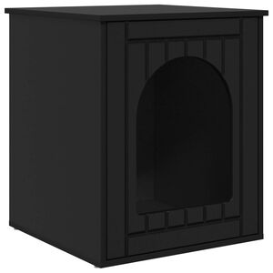 vidaXL Macska H&aacute;z Fekete 53 x 52 x 62 cm Szerelt Fa