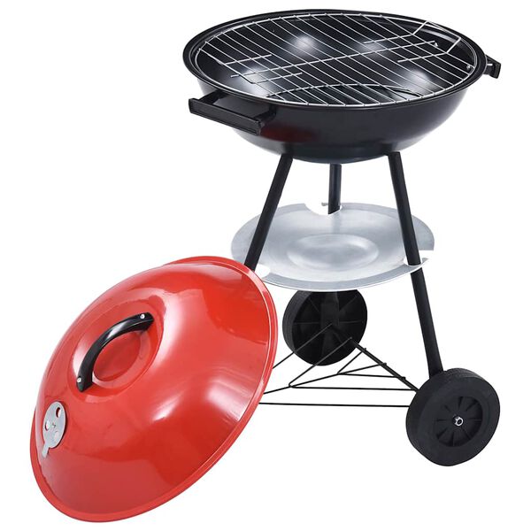 vidaXL hordozhat&oacute; XXL faszenes g&ouml;mbgrill kerekekkel 44 cm