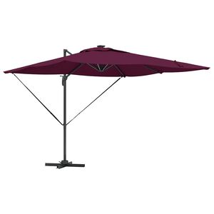 vidaXL Napernyő LED -es l&aacute;mp&aacute;kkal Bordeaux piros 286 x 284 x 270 cm