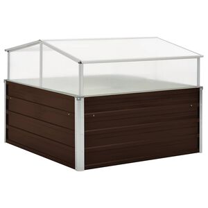 vidaXL barna melegh&aacute;z horganyzott ac&eacute;lb&oacute;l 100 x 100 x 85 cm