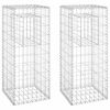 vidaXL 2 db vas gabionkosaras oszlop 40 x 40 x 100 cm