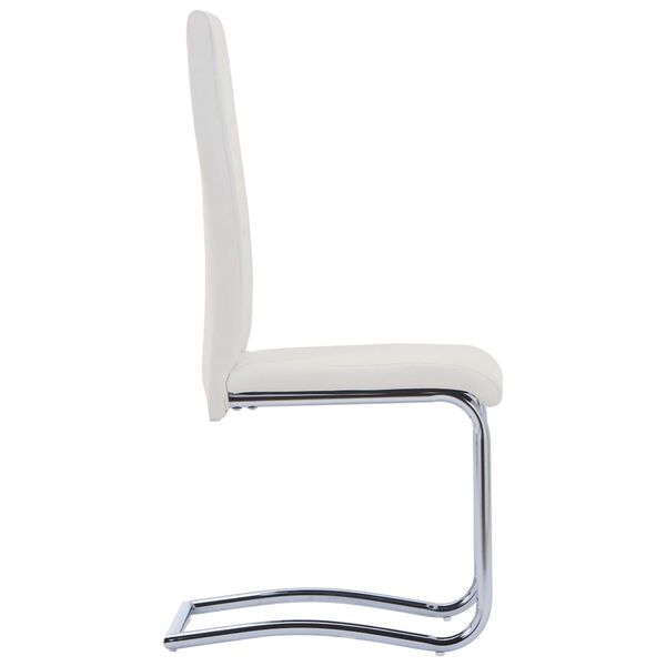 vidaXL 4 db feh&eacute;r műbőr sz&aacute;nk&oacute;talpas &eacute;tkezősz&eacute;k