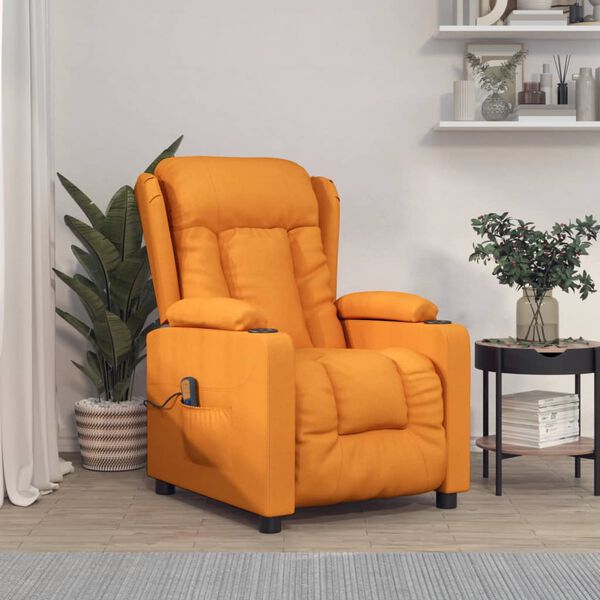 vidaXL sárga szövet masszázsfotel