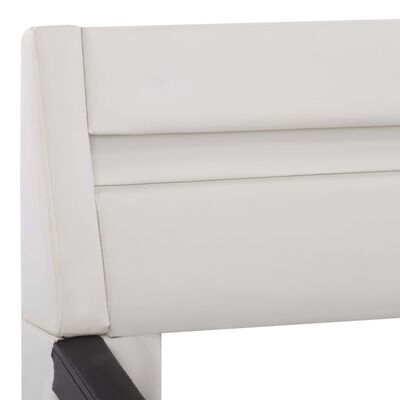 vidaXL fehér és fekete LED-es műbőr ágykeret 90 x 200 cm