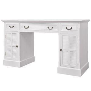 vidaXL feh&eacute;r dupla talapzat&uacute; &iacute;r&oacute;asztal 140 x 48 x 80 cm