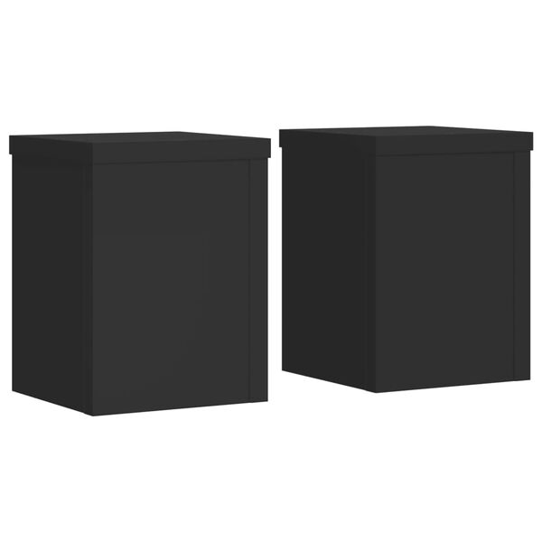 vidaXL 2 db fekete szerelt fa n&ouml;v&eacute;nytart&oacute; &aacute;llv&aacute;ny 15 x 15 x 20 cm