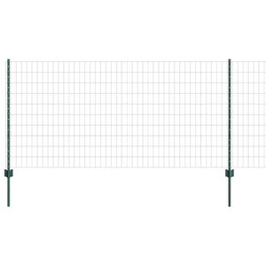 vidaXL Eur&oacute;pai ker&iacute;t&eacute;s oszloppal 25 x 1 m PVC-bevonatos ac&eacute;l Z&ouml;ld H&aacute;l&oacute;