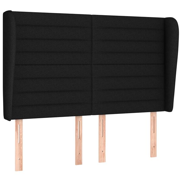 vidaXL fekete sz&ouml;vet fejt&aacute;mla sz&aacute;rnyakkal 147 x 23 x 118/128 cm