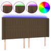 vidaXL s&ouml;t&eacute;tbarna sz&ouml;vet LED-es fejt&aacute;mla 183x16x118/128 cm