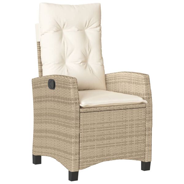 vidaXL 9 r&eacute;szes b&eacute;zs polyrattan kerti &eacute;tkezőgarnit&uacute;ra p&aacute;rn&aacute;kkal