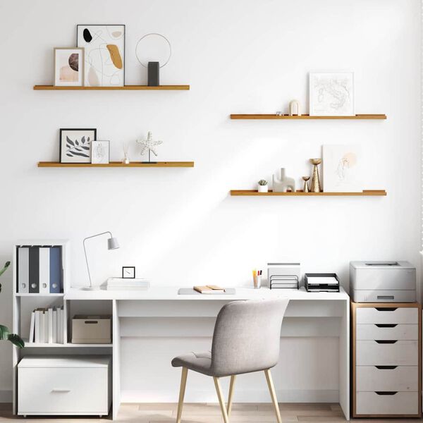 vidaXL Falpolc polcokkal t&aacute;rol&oacute;val 4 pcs B&eacute;zs 100 x 9 x 3 cm Faanyag