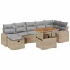 vidaXL Kerti Kanap&eacute; Szett 8 pcs B&eacute;zs polirattan