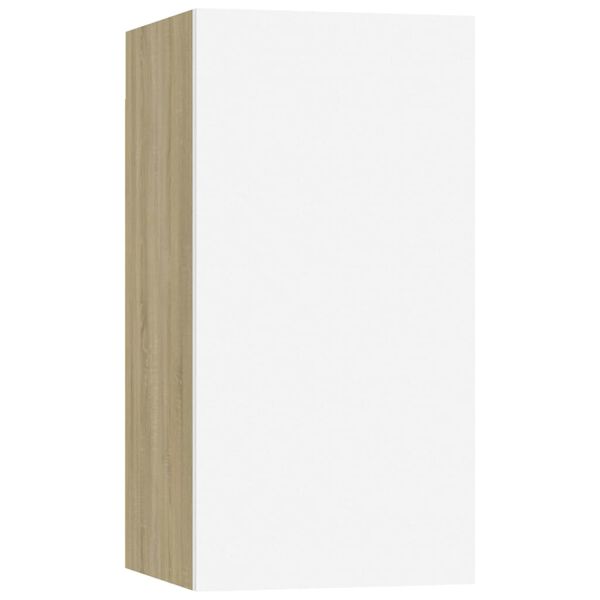 vidaXL 4 db feh&eacute;r-sonoma sz&iacute;nű szerelt fa TV-szekr&eacute;ny 30,5x30x60 cm