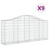 vidaXL 9 db &iacute;ves horganyzott vas gabion kos&aacute;r 200x30x80/100 cm