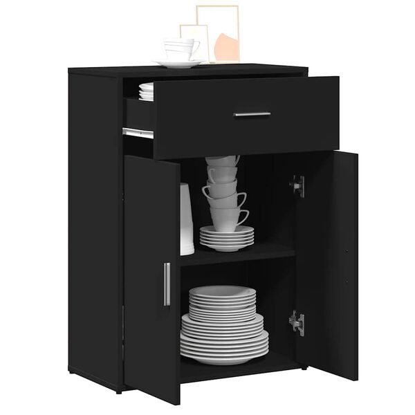 vidaXL fekete szerelt fa t&aacute;lal&oacute;szekr&eacute;ny 60 x 30 x 84 cm