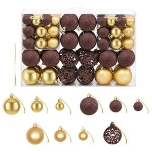vidaXL 100 db-os barna/bronz/arany kar&aacute;csonyi g&ouml;mb k&eacute;szlet 3/4/6 cm