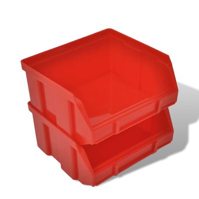 Garázs műanyag tároló készlet 30 db kék és piros