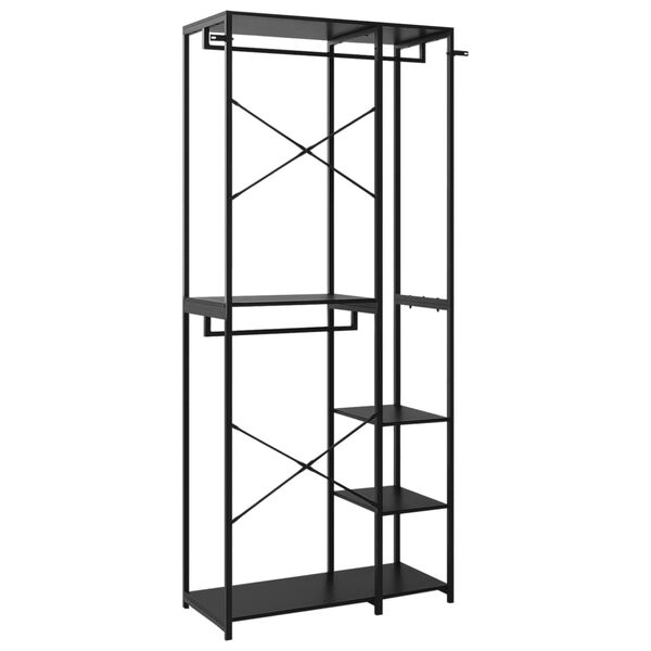 vidaXL fekete f&eacute;m &eacute;s forg&aacute;cslap szekr&eacute;ny 90 x 40 x 213 cm