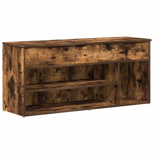 vidaXL f&uuml;st&ouml;s t&ouml;lgy sz&iacute;nű szerelt fa cipőpolc 102x30,5x45 cm