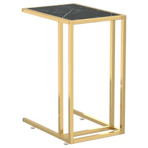 vidaXL fekete m&aacute;rv&aacute;ny edzett &uuml;veg sz&aacute;m&iacute;t&oacute;g&eacute;p-kisasztal 50 x 35 x 65 cm