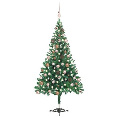 vidaXL megvilágított műkarácsonyfa 564 ággal gömb szettel 180 cm