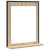 vidaXL F&uuml;rdőszobai t&uuml;k&ouml;r Fekete 50 x 12 x 60 cm &Uuml;veg &eacute;s Műszaki Fa