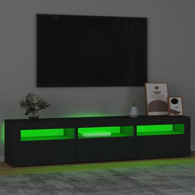 vidaXL fekete TV-szekrény LED-világítással 180x35x40 cm