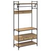 vidaXL Ruh&aacute;sszekr&eacute;ny fi&oacute;kkal k&eacute;zműves t&ouml;lgy 89 x 39 x 184.5 cm Faanyag