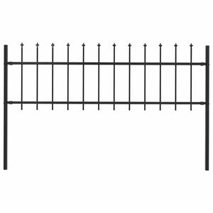 vidaXL fekete ac&eacute;l Woerden kerti ker&iacute;t&eacute;s l&aacute;ndzs&aacute;s tetejű 170 x 60 cm