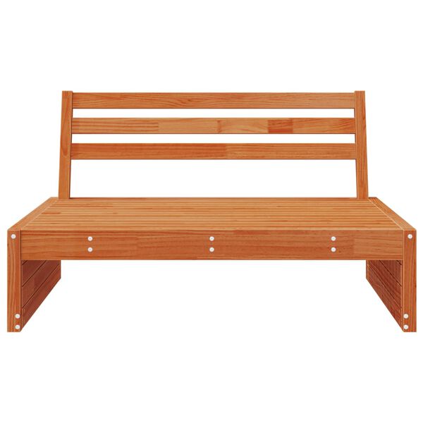 vidaXL Kerti K&ouml;z&eacute;pső Kanap&eacute; T&ouml;m&ouml;r fenyőfa Viaszbarna 120 x 95 x 69 cm