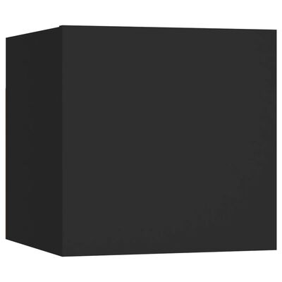 vidaXL 3 részes fekete forgácslap TV-szekrényszett