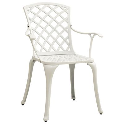 vidaXL 6 db fehér öntött alumínium kerti szék