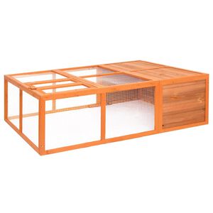 vidaXL t&ouml;m&ouml;r fenyőfa kerti &aacute;llatketrec 150 x 100 x 50 cm