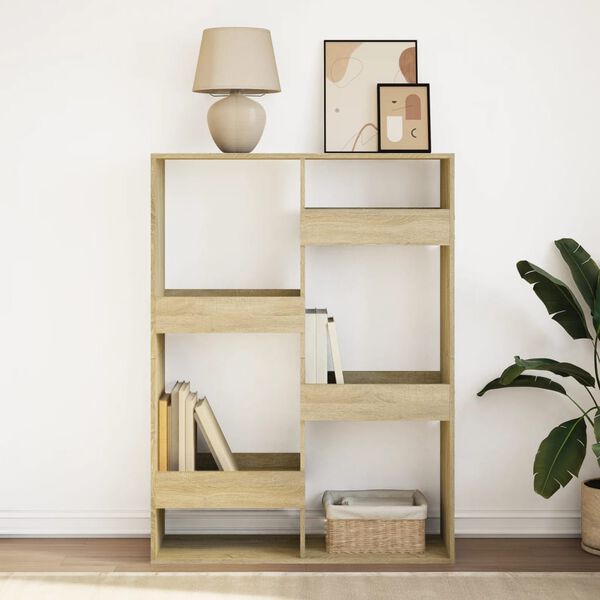 vidaXL sonoma t&ouml;lgy sz&iacute;nű szerelt fa k&ouml;nyvespolc 100 x 33 x 135 cm