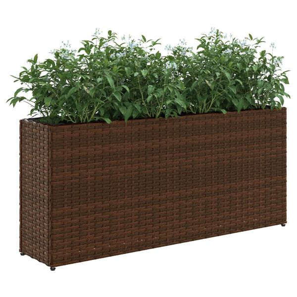 vidaXL 2 db barna polyrattan kerti &uuml;ltetől&aacute;da 2 cser&eacute;ppel 90x20x40 cm