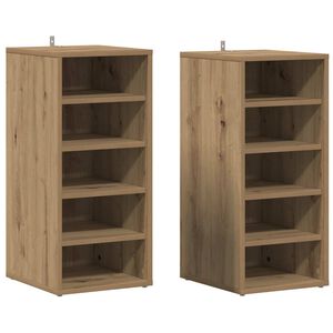 vidaXL 2 db k&eacute;zműves t&ouml;lgy sz&iacute;nű szerelt fa cipőszekr&eacute;ny 32x35x70 cm