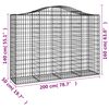 vidaXL 20 db &iacute;ves horganyzott vas gabion kos&aacute;r 200x50x140/160 cm