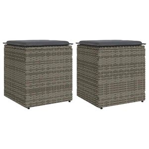 vidaXL kerti sz&eacute;kek p&aacute;rn&aacute;kkal 2 db sz&uuml;rke 40x40x43 cm polirattan
