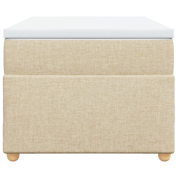 vidaXL kr&eacute;msz&iacute;nű sz&ouml;vet rug&oacute;s &aacute;gy matraccal 90 x 190 cm