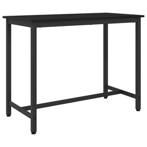 vidaXL asztal Fekete t&ouml;lgy 100 x 50 x 76,5 cm Műszaki fa &eacute;s ac&eacute;l