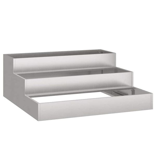 vidaXL Kerti cserép Ezüst 90 x 90 x 35 cm Rozsdamentes acél