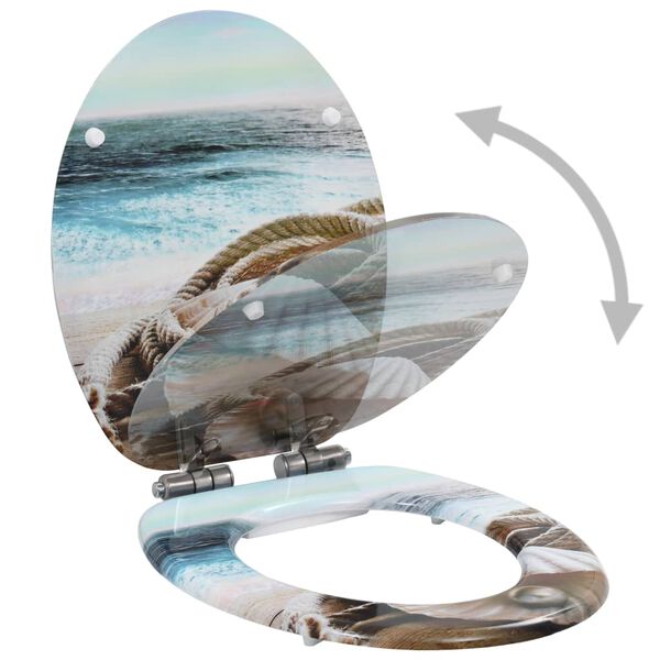 vidaXL 2 db kagyl&oacute;mint&aacute;s MDF WC-&uuml;lőke lassan csuk&oacute;d&oacute; fed&eacute;llel