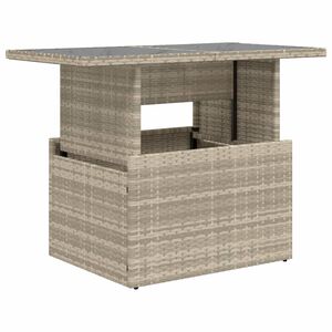 vidaXL sz&uuml;rke polyrattan &uuml;veglapos kerti asztal 100x55x73 cm