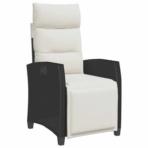 vidaXL fekete polyrattan fekvő kerti sz&eacute;k oldals&oacute; asztallal
