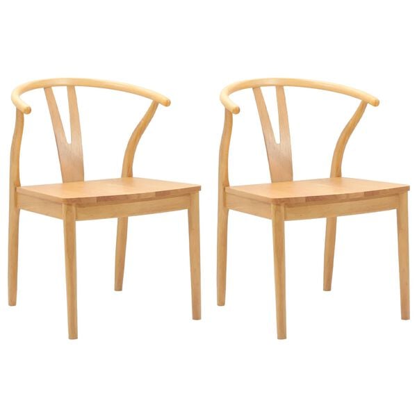 vidaXL &Eacute;tkezősz&eacute;k 2 pcs Term&eacute;szetes T&ouml;m&ouml;r Gumi Fa