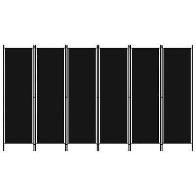 vidaXL fekete 6 paneles paraván 300 x 180 cm